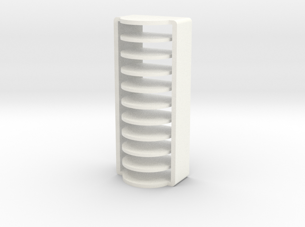 10 Coin Cell Battery Case (CR1632) in White Processed Versatile Plastic