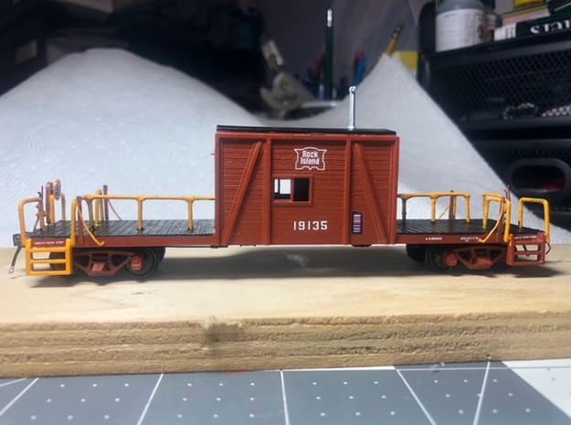 HO Scale Rock Island Transfer Caboose, Part 1/2 in Smooth Fine Detail Plastic