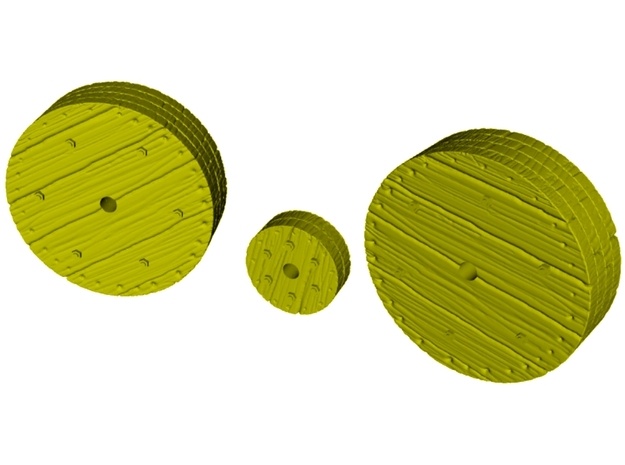 1/48 scale wooden wheels x 3 for P-51 Mustang WWII