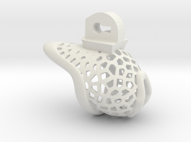 KB3D NanoCage V4 Voronoi (30mm) in White Natural Versatile Plastic