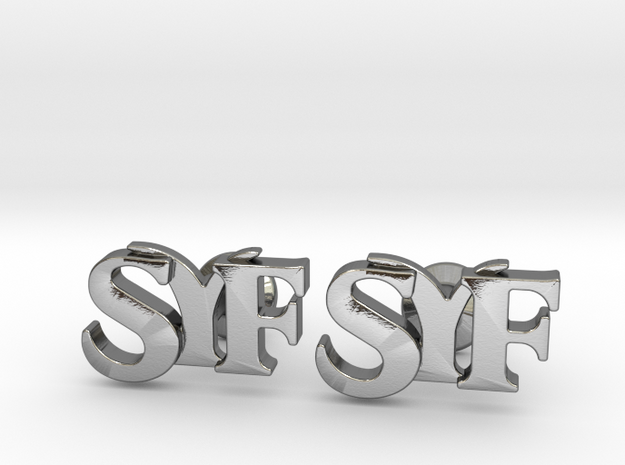 Monogram Cufflinks SYF in Polished Silver