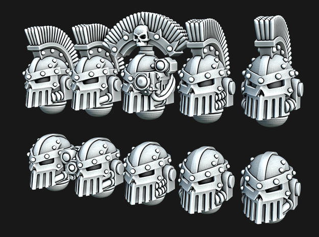 Iron Skull Helmets - Style 2 in Smooth Fine Detail Plastic: Medium