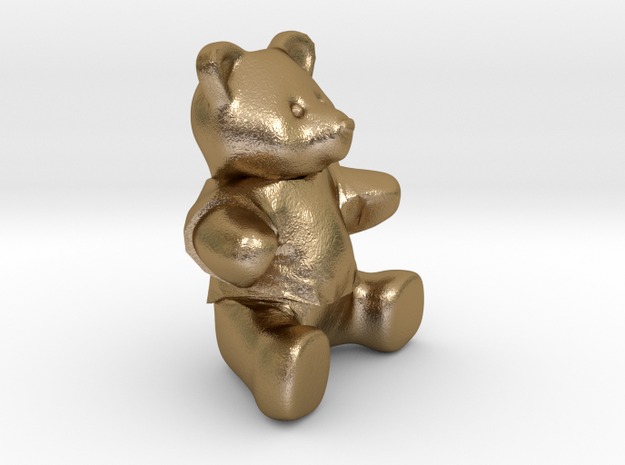 Nounours - Teddy Bear in Polished Gold Steel