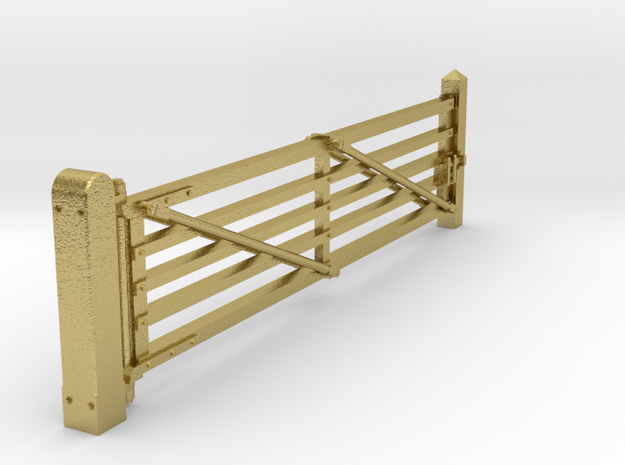 VR #1 Gate 15' (BRASS) With Lock Post 1:87 Scale in Natural Brass