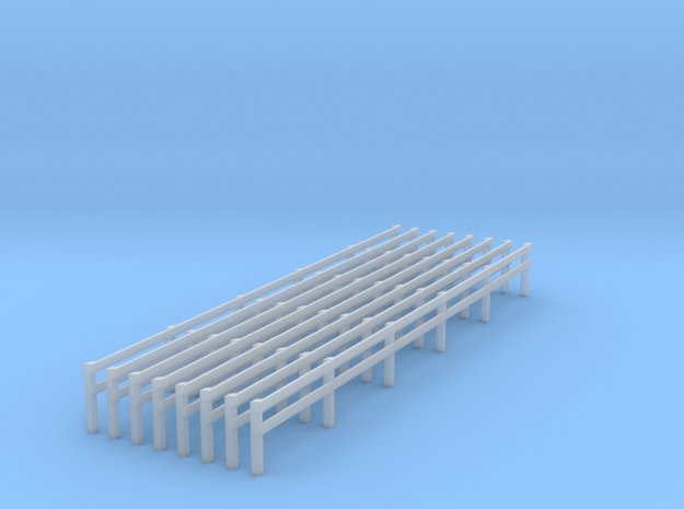 VR Post and 2 Rail Fence Set #5 1:87 Scale in Smooth Fine Detail Plastic