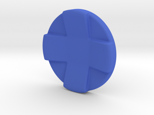 D-pad Button Topper - Concave 4-way large in Blue Processed Versatile Plastic