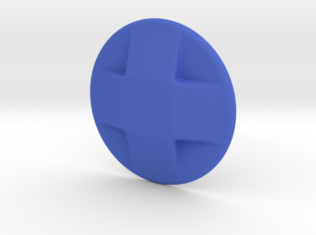 D-pad Button Topper - Convex 4-way large in Blue Processed Versatile Plastic