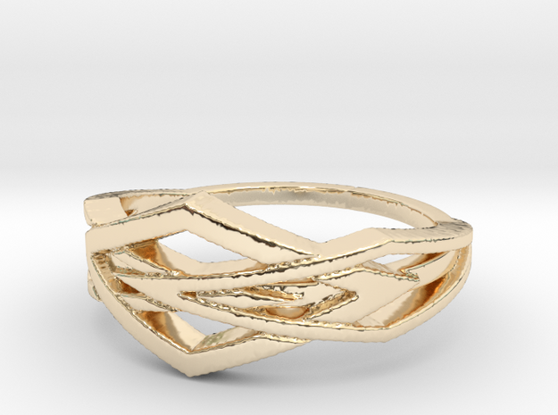 Criss Crossings Ring in 14k Gold Plated Brass: 7 / 54