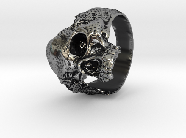 Skull Ring us10 in Antique Silver