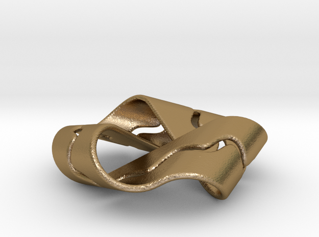 Mobius Strip with Sinusoid Channel - Rounder in Polished Gold Steel