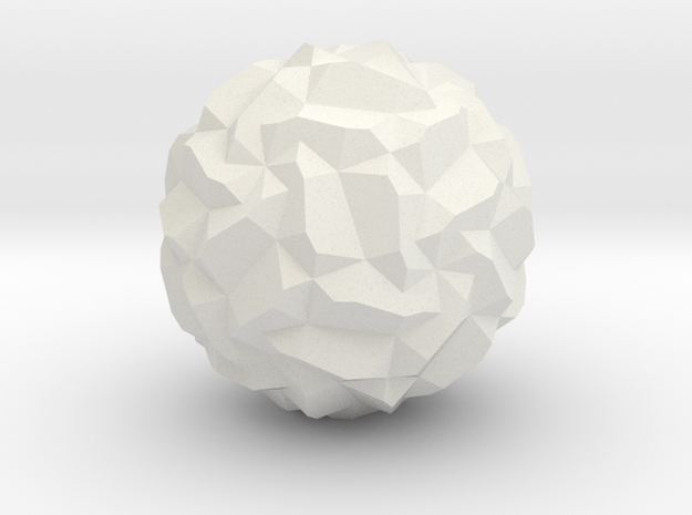 Stellated Pentagonal Hexecontahedron, hollowed in White Natural Versatile Plastic