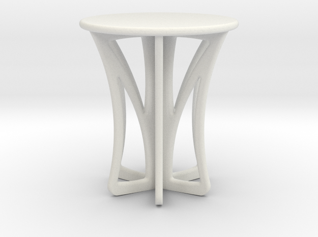 Rocking stool miniature in White Natural Versatile Plastic