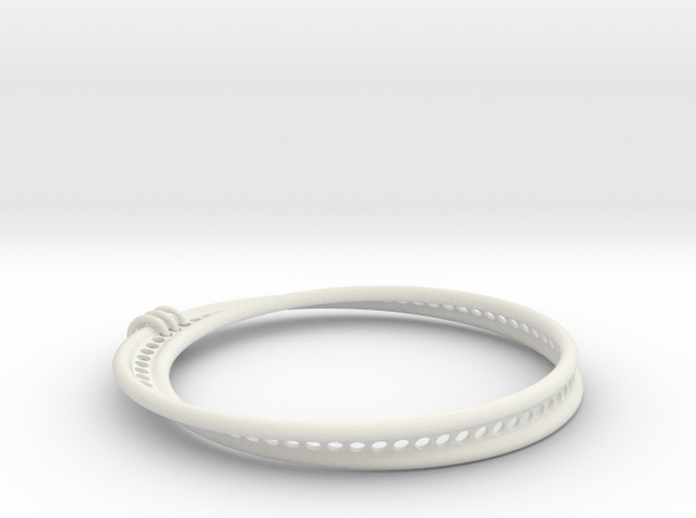 Möbius Snake Bracelet (Small) in White Natural Versatile Plastic