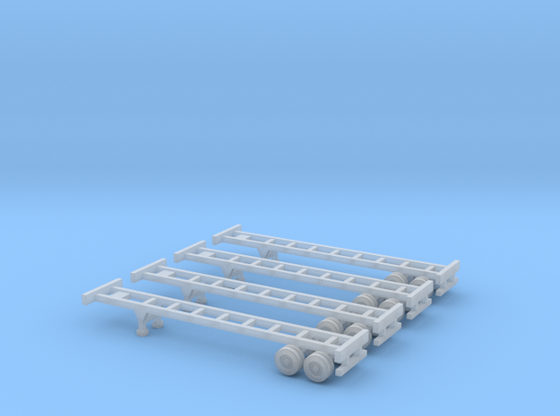 40 foot Chassis - Set of 4 - Zscale in Smooth Fine Detail Plastic