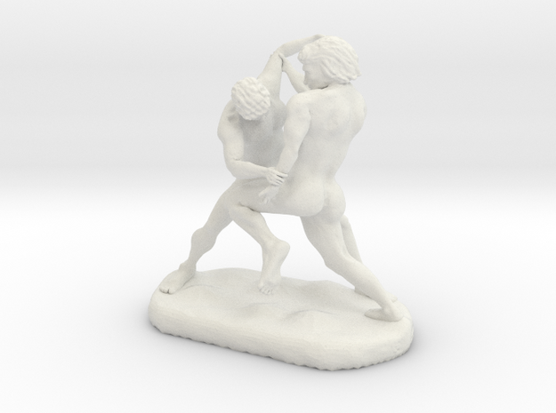 Wrestlers Figure in White Natural Versatile Plastic