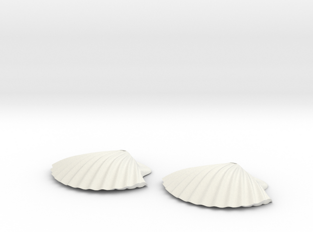 Concha earrings in White Natural Versatile Plastic