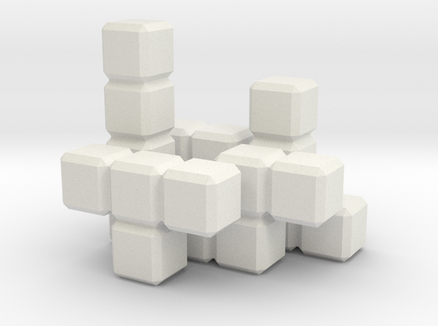 Tetris Blocks in White Natural Versatile Plastic