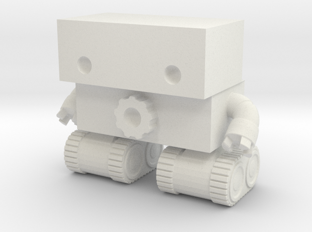 Robot 0025 Tank Tread Bot With Cog And Hands 2.5 t in White Natural Versatile Plastic