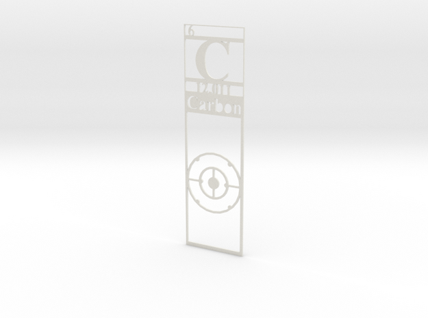 Elemental Bookmark - Carbon customization in White Natural Versatile Plastic