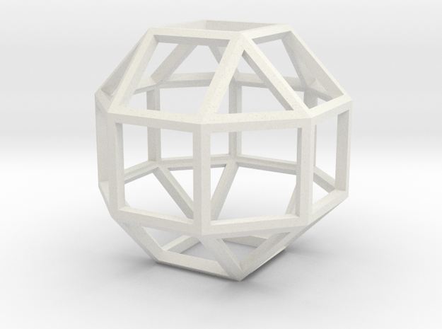 rhombicuboctahedron in White Natural Versatile Plastic