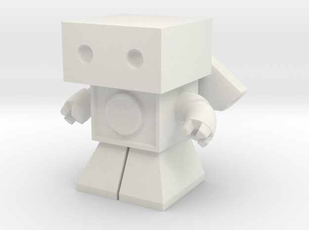 Sonic Boom Robot 1.45 inches tall  (remodeled) in White Natural Versatile Plastic