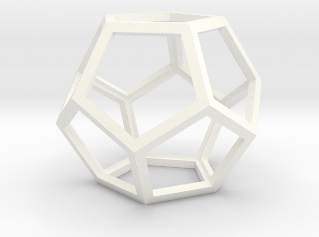 Dodecahedron in White Processed Versatile Plastic