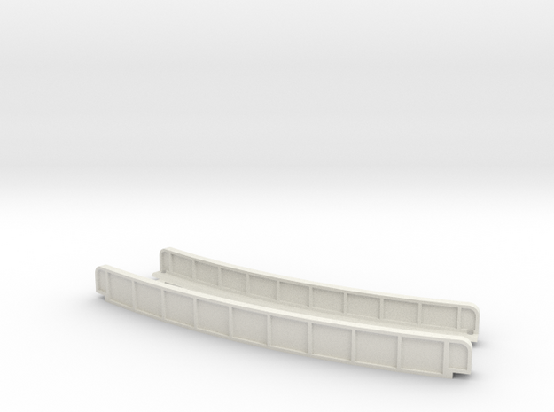 CURVED 245mm 30° SINGLE TRACK VIADUCT in White Natural Versatile Plastic