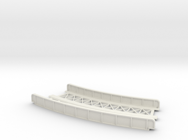 CURVED 245mm-270mm 30° DOUBLE TRACK VIADUCT in White Natural Versatile Plastic