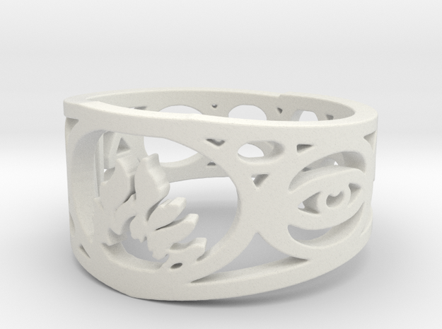 Divergent Ring Size 7 in White Natural Versatile Plastic