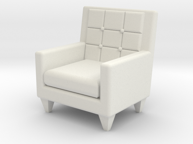 1:24 Sixties Armchair in White Natural Versatile Plastic