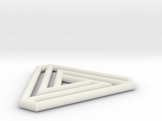 Impossible triangle pendant M in White Natural Versatile Plastic