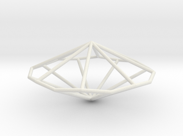 OctagonalTrapezohedron 70mm in White Natural Versatile Plastic