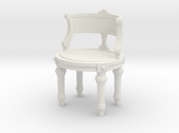 1:24 Vanity Chair in White Natural Versatile Plastic