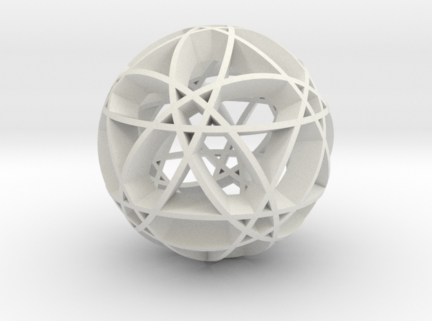 Pentragram Dodecahedron 2 in White Natural Versatile Plastic
