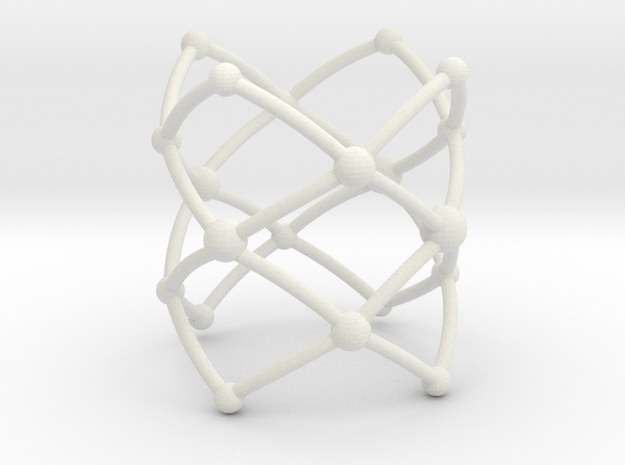 Stacked Frustrated Chains ring in White Natural Versatile Plastic