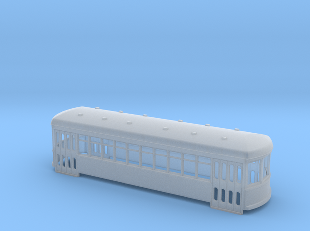 N scale short trolley - city car 10 window in Smooth Fine Detail Plastic