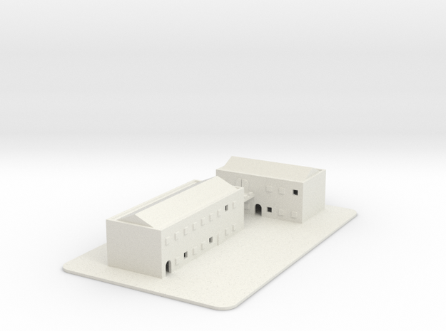 1/700 Town Buildings And Road in White Natural Versatile Plastic