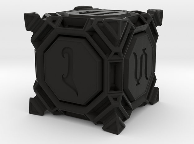 Six sided Dice - D6 'Stud' Style in Black Natural Versatile Plastic