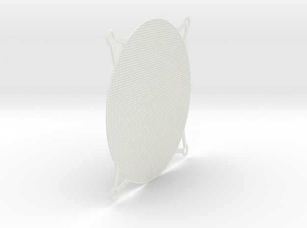 120mm PC Fan Filter in White Natural Versatile Plastic