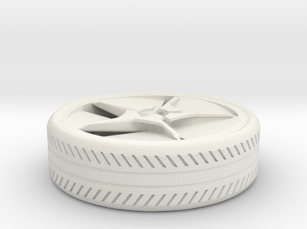 wheel for a miniature BM car in White Natural Versatile Plastic