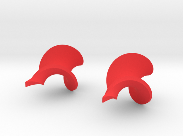 Twisted leaf earrings in Red Processed Versatile Plastic