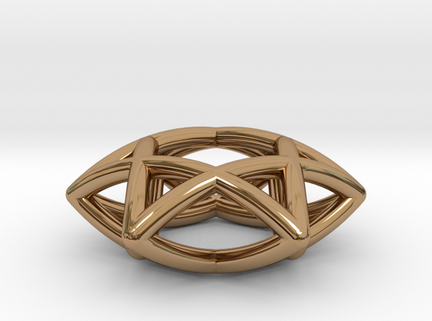 Star Of David Pendant in Polished Brass