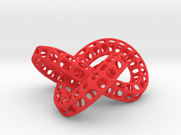 Triple Torus Knot in Red Processed Versatile Plastic