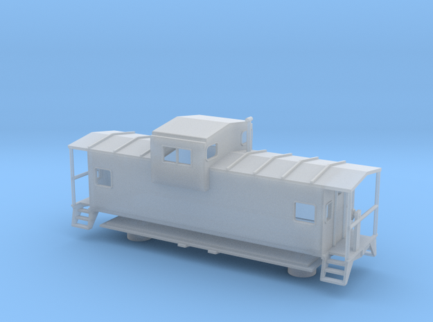 Widevision Caboose - Nscale in Smooth Fine Detail Plastic
