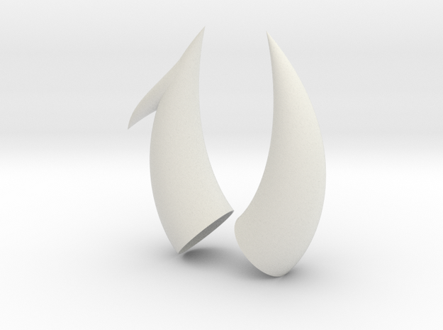 Small Virgo Horns in White Natural Versatile Plastic