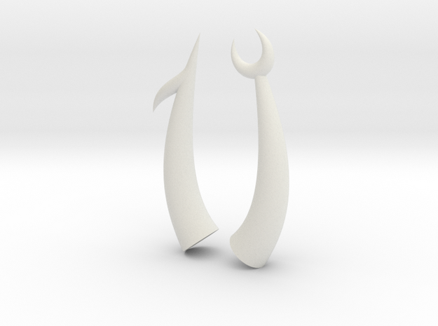 Scorpion Horns in White Natural Versatile Plastic