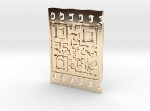 OCCUPY NEW YORK QR CODE 3D 30mm in 14K Yellow Gold