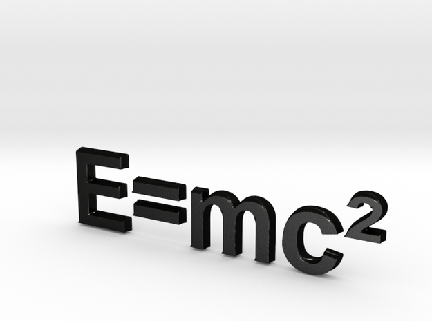 E=mc^2 3D D in Matte Black Steel