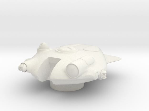15mm Alien Tank - Turret in White Natural Versatile Plastic