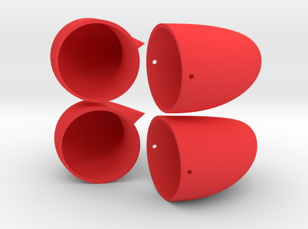 Small Horns - Double Set in Red Processed Versatile Plastic